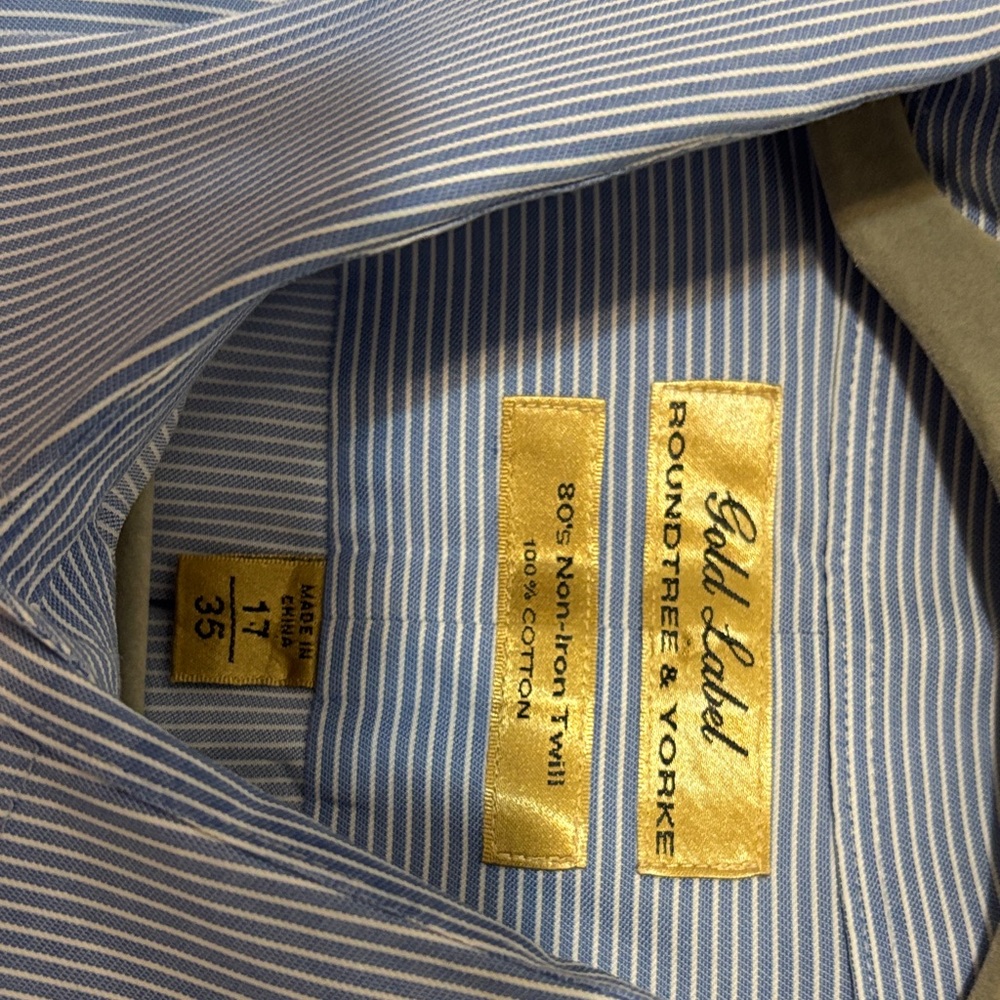 Roundtree & Yorke Classic Blue Pinstripe Shirt